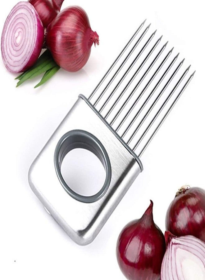 TASKHOUSE Stainless Steel Onion & Potato Slicer Multi-Function Vegetable and Fruit Cutter Kitchen Gadget Tomato, Lemon, Food Slice - Image 1